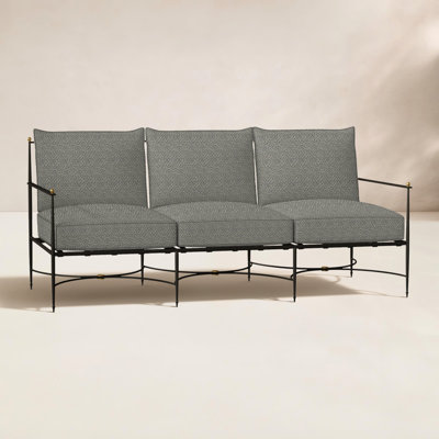 Roma 77" Wide Outdoor Patio Sofa with Cushions