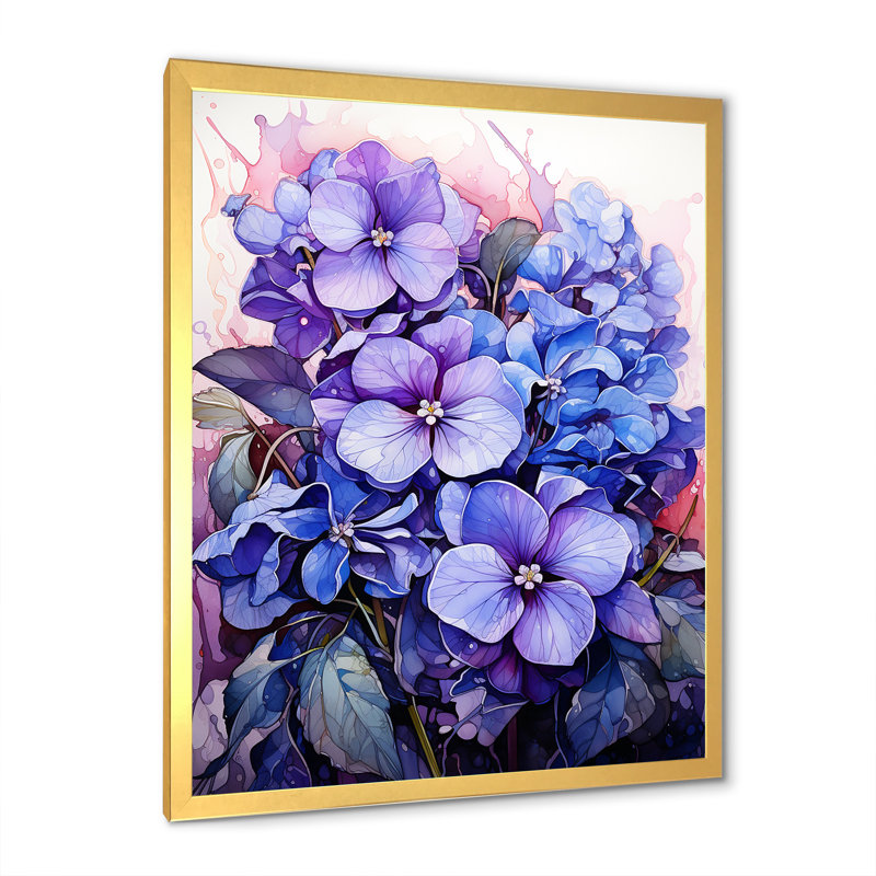 Enchantement violacé, H 32 po x l 16 po x P 1 po, Cadre doré simple