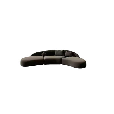 Black curved negotiating sofa