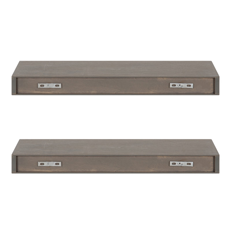 Jeremiah Wood Picture Ledge Floating Shelf, Gray, 2.3" H x 24" W x 8" D