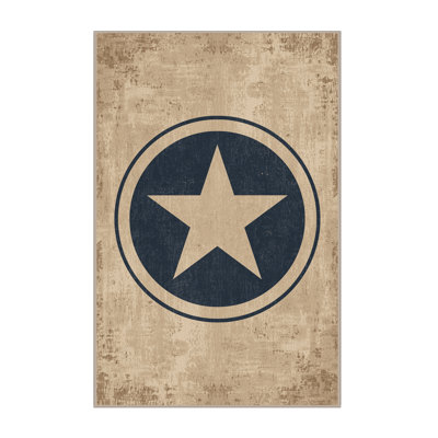 Machine Washable Ritner July 4Th Modern & Contemporary Abstract Rug in Brown – Beige Binding