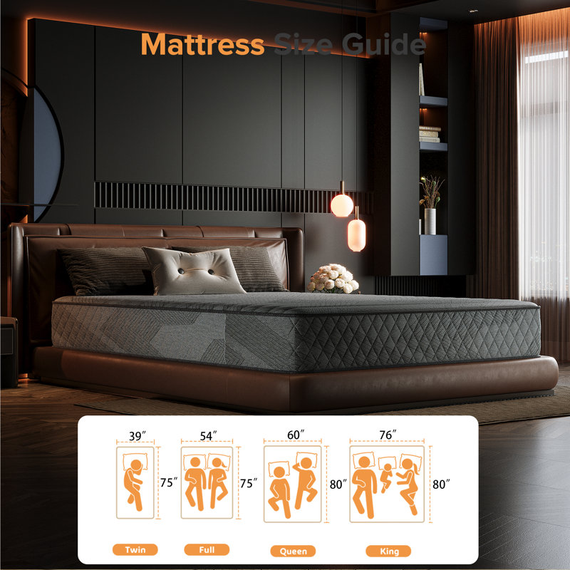Maresova 10" Medium Cooling Memory Foam Hybrid Mattresses in a Box with CertiPUR-US Certified  Foam