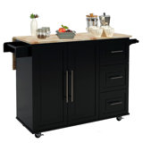 Solid Wood Top Kitchen Island