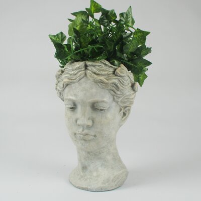 Fleur De Lis Living Jenna Cherub Head Cement Statue Planter 