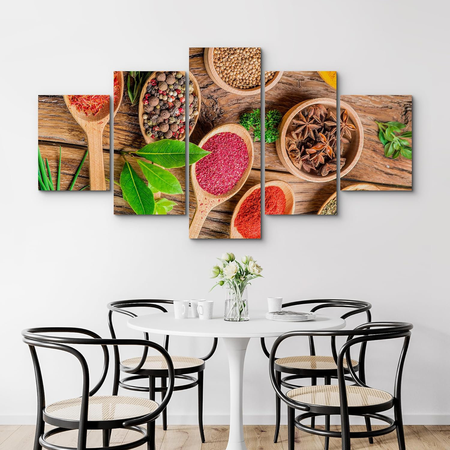idea4wall kitchen food spices on spoon kitchen & cooking decor