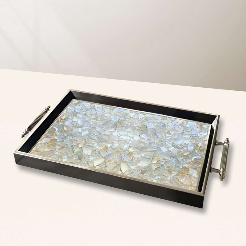 Élégant plateau de service en verre 19,7 x 11,4 x 1,4 pouces | 100% verre de haute qualité | Parfait pour recevoir et servir | Conception élégante et fonctionnelle pour la maison et les fêtes | Durable et facile à nettoyer
