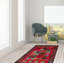 Tapis rouge teimani noué à la main 3 pi 11 po x 6 pi 8 po