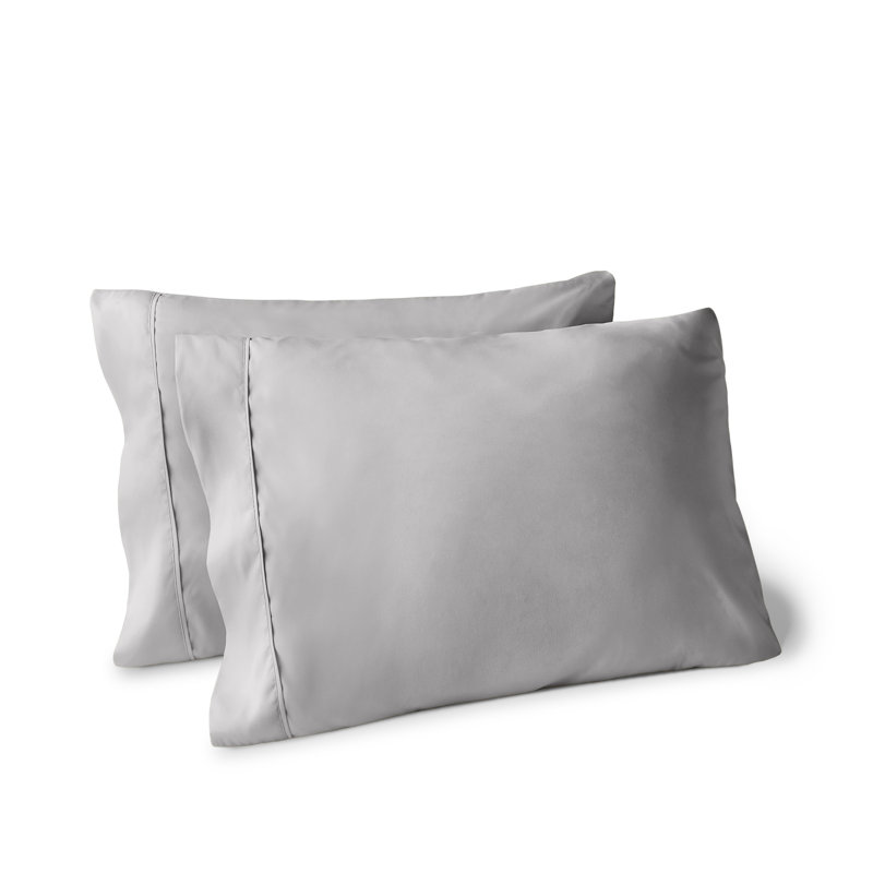 Soft Microfiber Pillowcase Set, Light Grey, 2 Standard Pillowcases