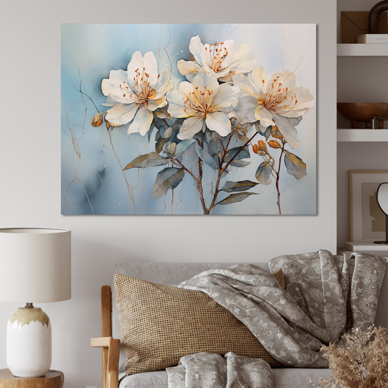 Essence de simplicité rhododendron, H 12 po x l 20 po x P 1 po, Toile tendue