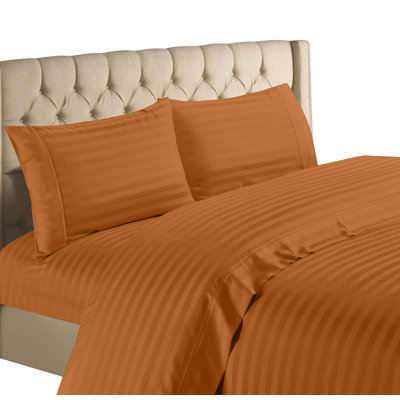 1200 Thread Count Striped 100% Cotton Sateen Sheet Set