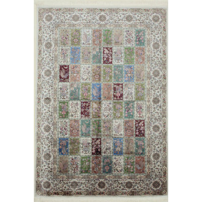 Tapis traditionnel touffeté à la main 6 pi 6 po x 9 pi 6 po Antep