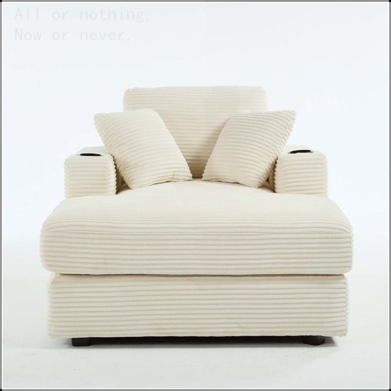 Canapé rembourré Corduroy, Beige