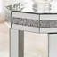2 tables octogonales en miroir avec cristaux, décor argenté, pour le salon, la chambre à coucher, les petits espaces, l 13,8 po x P 13,8 po x H 21 po, remplisseur en acrylique, incrustation de cristaux de café à structure stable, finition brillante latérale, facile