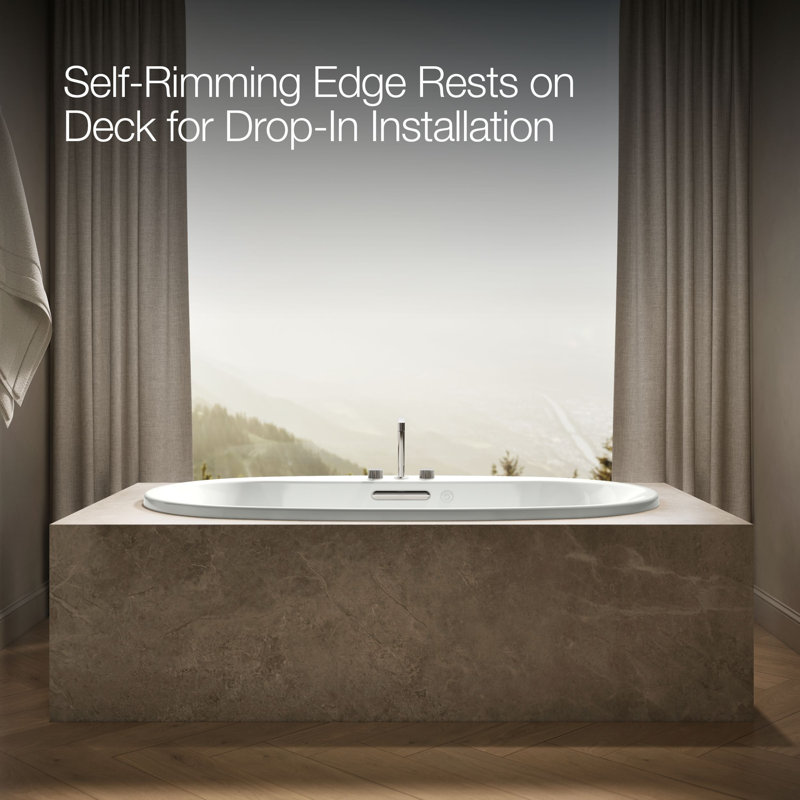 72" x 42" Drop in Whirlpool Acrylic Bathtub with Heater, Ice Grey