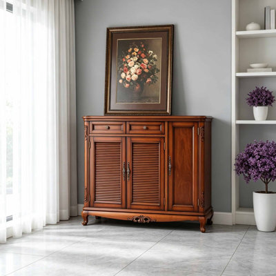 American style retro breathable shoe cabinet