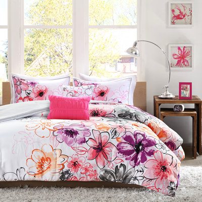 Édredon double / grand rose avec tissu floral et doux asymétrique pour un entretien facile