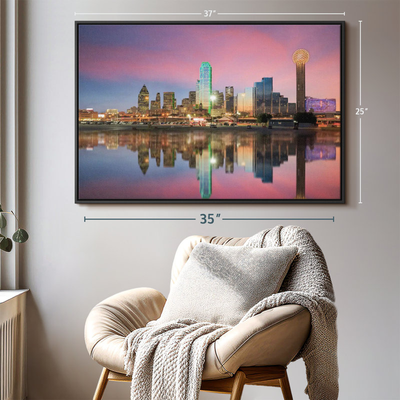 Impression sur toile «Amazing Dallas Skyline», H 25 po x l 37 po