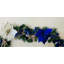 Superbe guirlande de Noël pré-éclairée avec poinsettia bleu et blanc