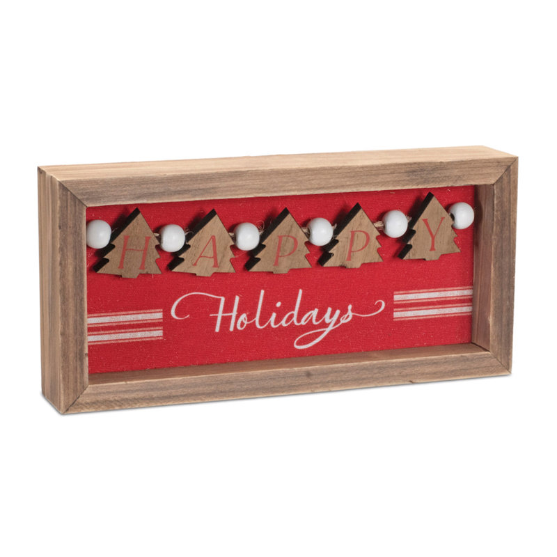 Panneau en bois «Happy Holiday» L 8,25 po