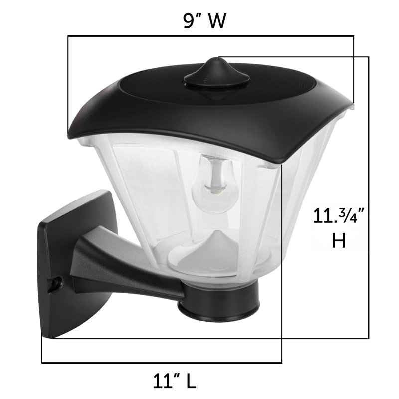 DIY Friendly Haven Solar Light Wall Pier and 3" Mount Black , Black