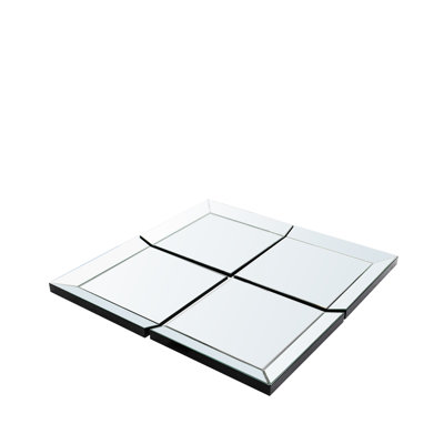 Risco Glass Framed Wall Mounted Mirror Set in Silver