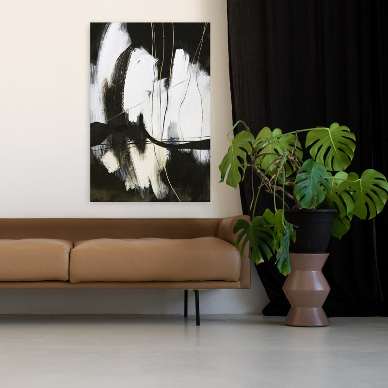 Art contemporain abstrait derrière les lignes, H 48 po x l 32 po