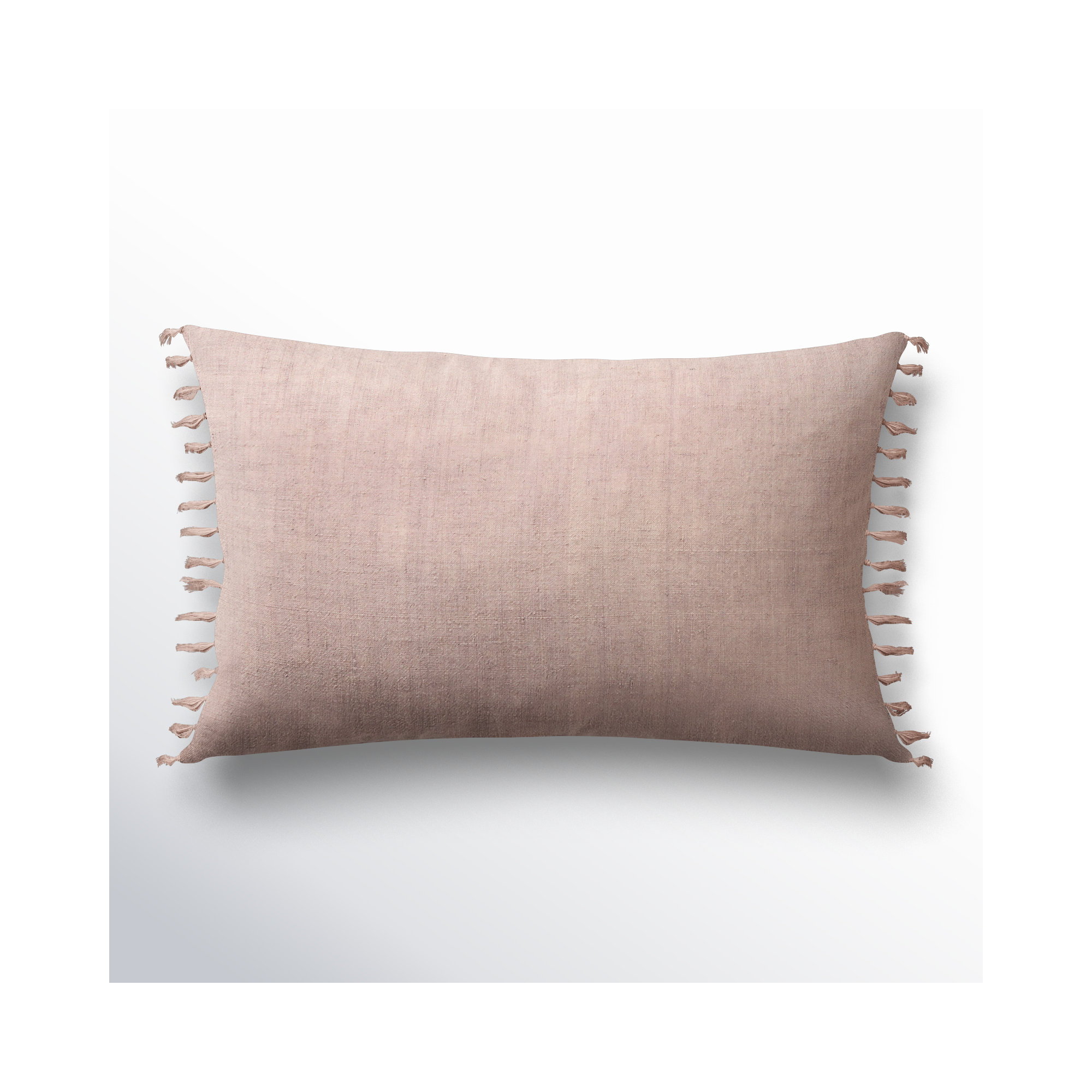 Sharron Tassels Linen Lumbar Throw Pillow, Pillow Cover Only - No Insert, Pink