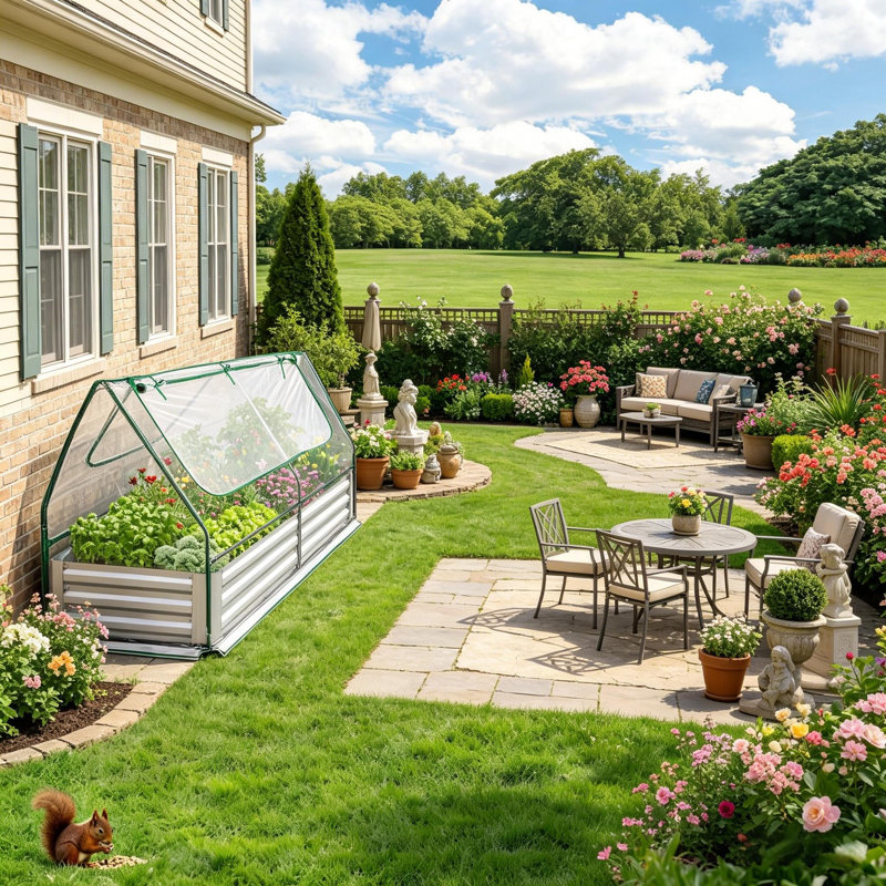 Boîte à fleurs en métal galvanisé avec couvercle transparent pour légumes et fleurs, H 12 po x l 72 po x P 34 po, Argent