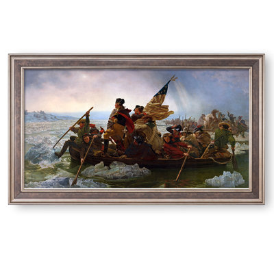 Washington Crossing The Delaware 1851 The World Classic Art Reproductions,Giclee Prints Framed WallArt for Home Decor,Champagne Frame With Texture