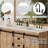  60" Farmhouse Double Bathroom Vanity With Engineered Stone Top, Sliding Barn Door Sink Vanity