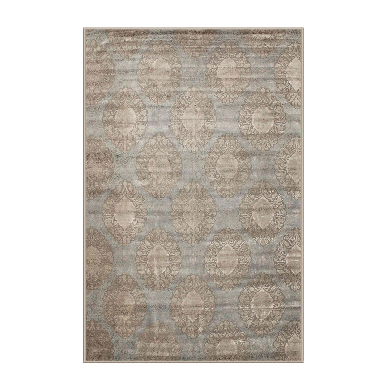 Tapis gris zone contemporaine, Rectangle 5 pi x 7 pi