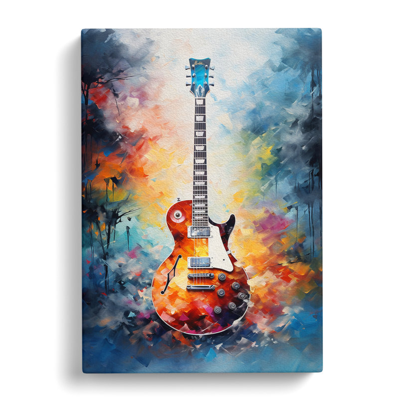 Electric Guitar Impressionism - Wrapped Canvas, 50cm H x 35cm W x 3cm D