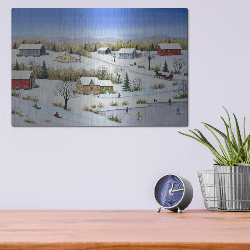 Lark Manor «Majestic Winter» par Sharon Mark, art mural en métal, H 12 po x l 16 po