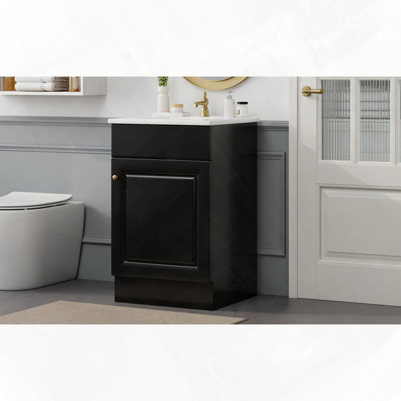 Meuble-lavabo de salle de bain avec lavabo, Noir