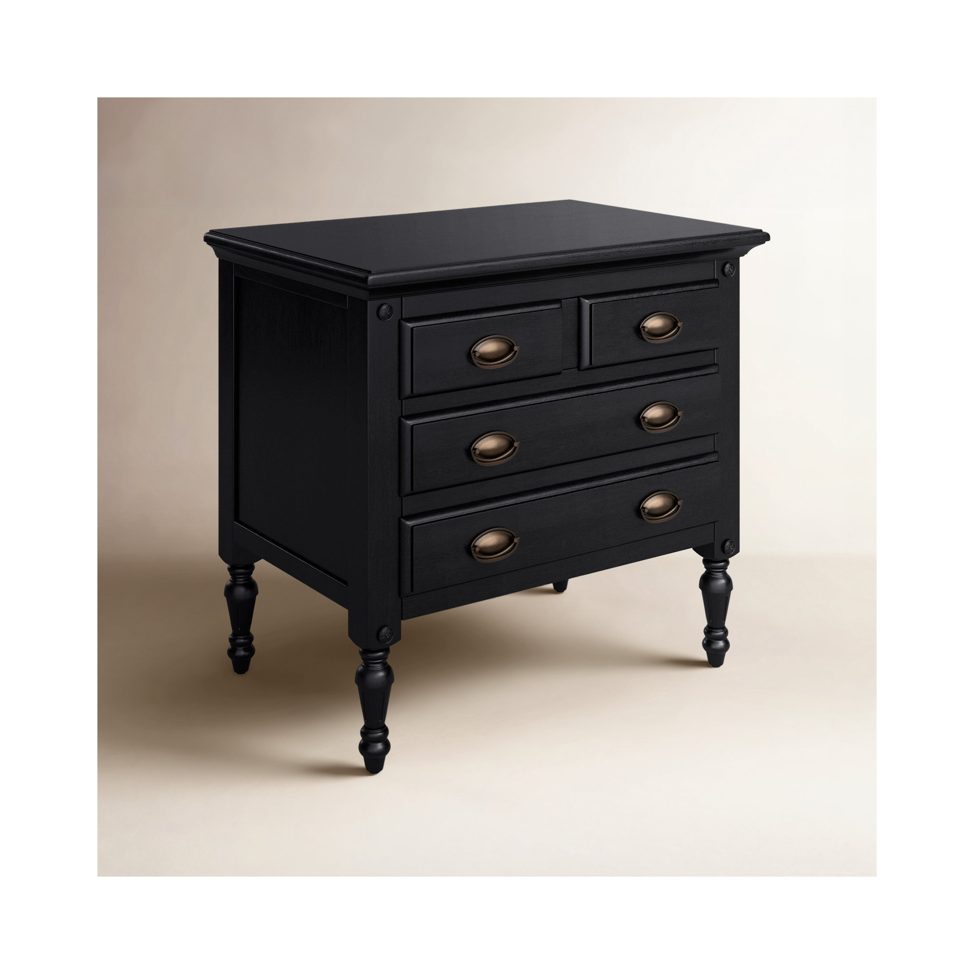 Eros 4 Drawer Accent Chest, Black