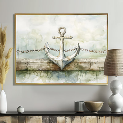 Ancre et chaîne au port I - reproduction d'art mural côtier