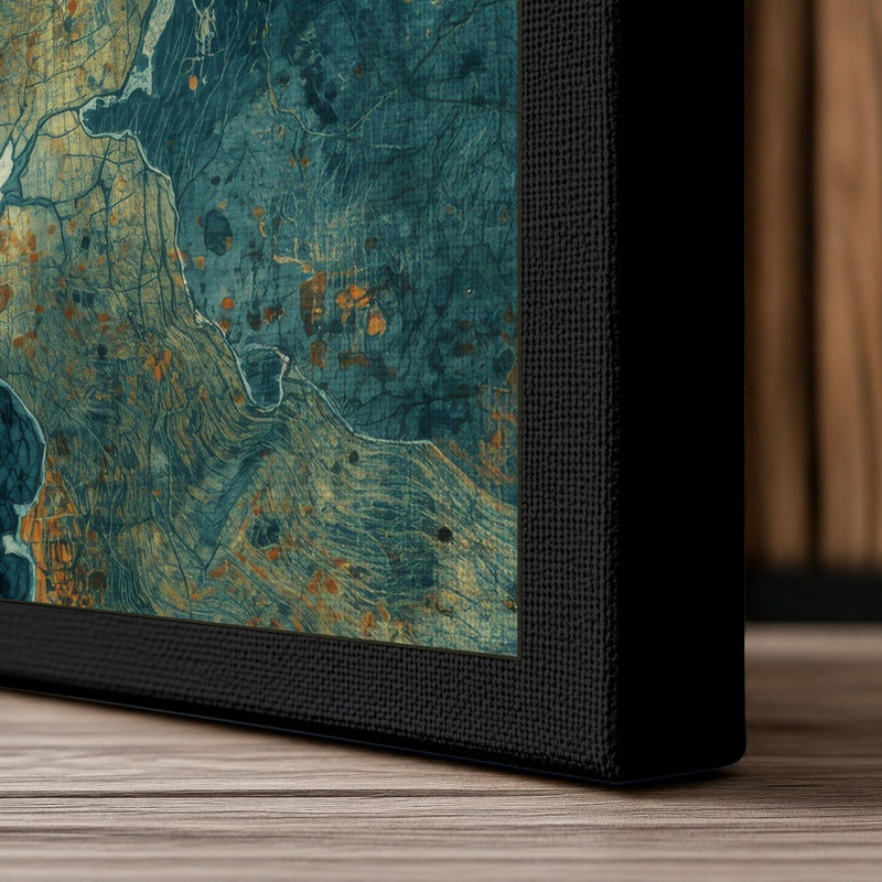 Weathered Decay Industrial - Wrapped Canvas, Black Border, 18x12 - 45.7 x 30.5 cm
