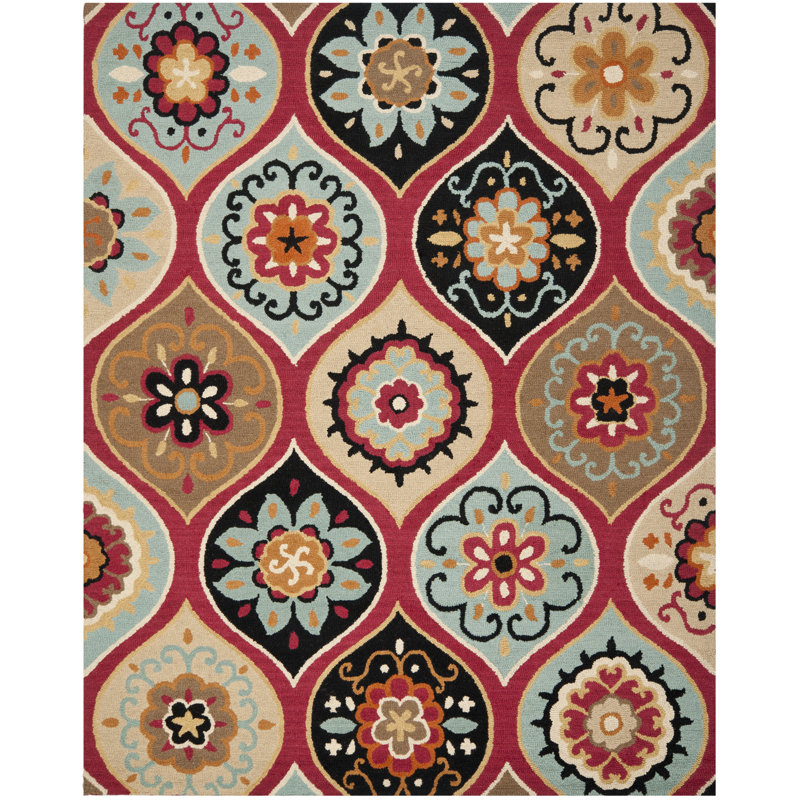 Roslyn Hand Tufted Wool Damask Rug, Rectangle 8' x 10'