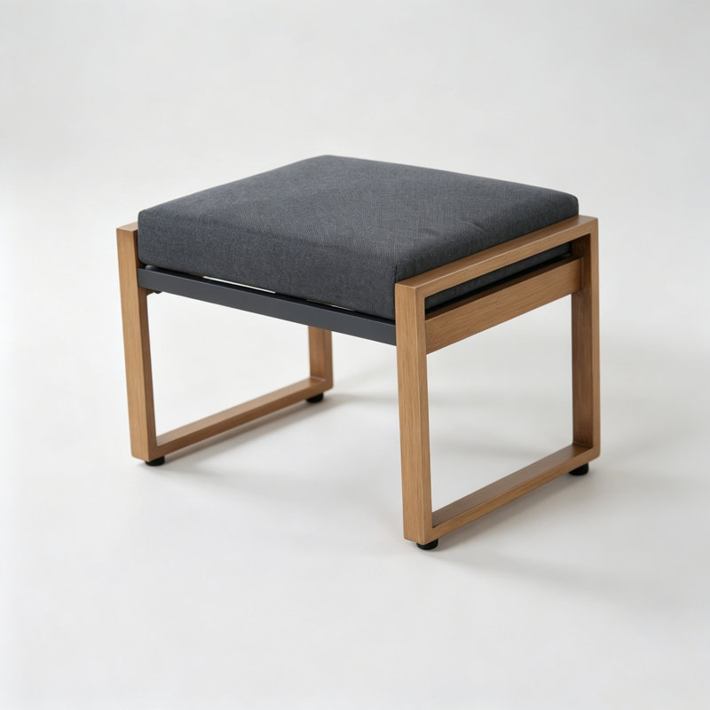 Repose-pieds d'extérieur avec coussin Arunas