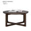 Table basse de style transitionnel de 36 pouces avec base à tréteaux, finition foncée brossée pour le salon principal