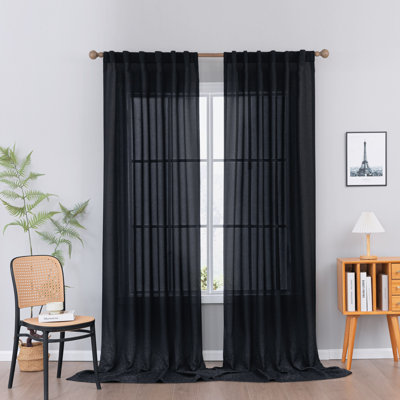 Paire de rideaux semi-transparents Dabachi