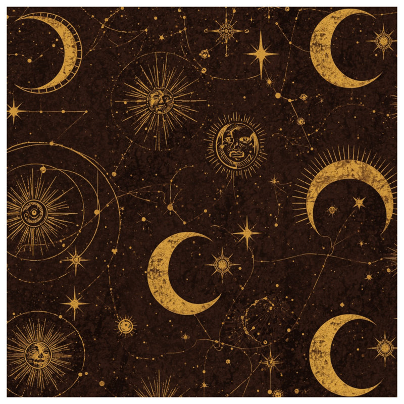 Tapisserie murale Celestial Moon Sun - Astrology, H 68 po x l 80 po avec 4 œillets