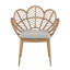 Chaise Papasan en osier avec coussin, finition teck Kirk