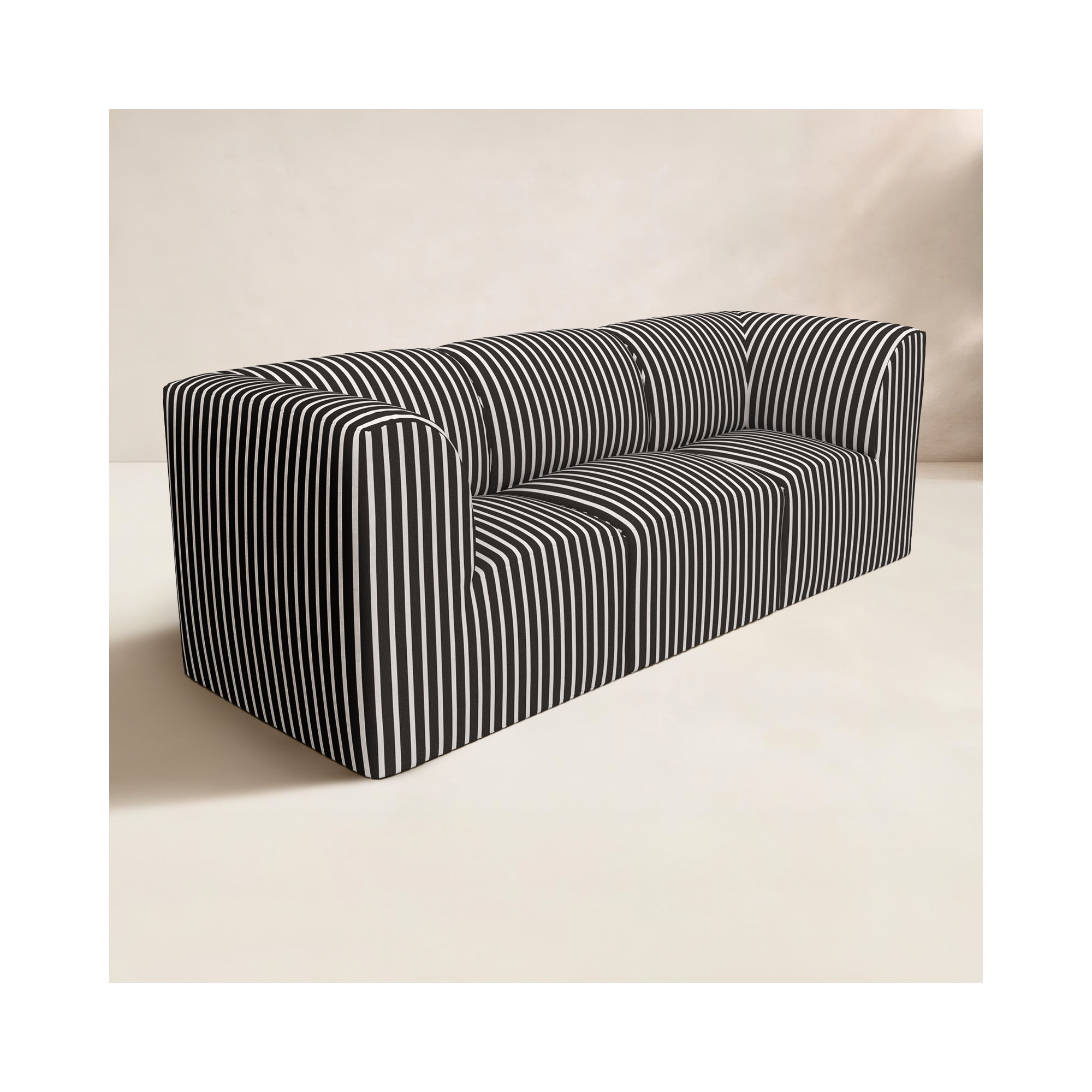 Eliana 96" Sunbrella Outdoor Sofa, Shore Classic Black Stripe Sunbrella®