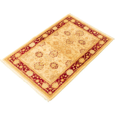 Tapis décoratif en laine noué à la main de conception unique en laine noué à la main de conception unique 4 pi 2 po x 6 pi 4 po noué à la main new age pakd
