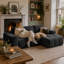 Modular Block L-Shaped Sectional Sofa, Convertible Cloud Floor Couch, High Resilience Foam-1074569654