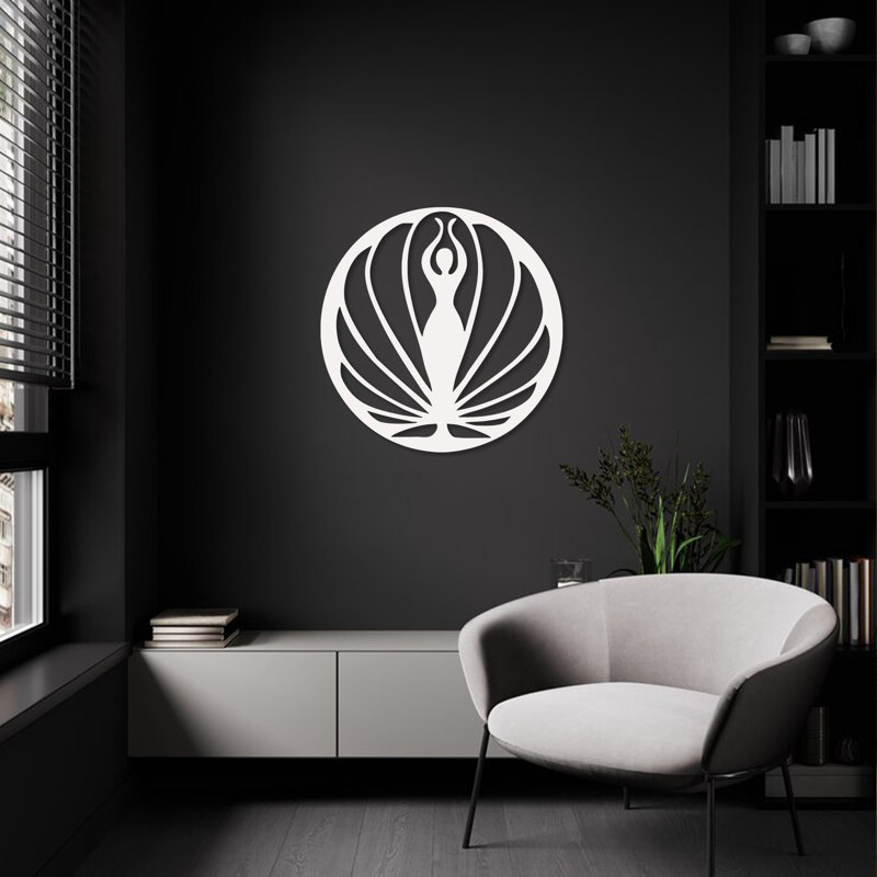 Art mural déesse zen, L 32 po x H 32 po, Noir