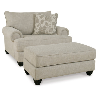 Asanti Upholstered Accent Chair with Ottoman
