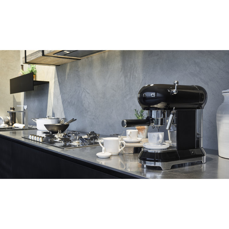 Smeg 50s Style Retro Coffee Maker Machine, Black