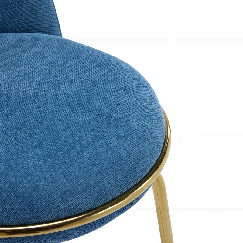 Rio Claro Indoor Metal Upholstered Barstool Set of 2, Blue